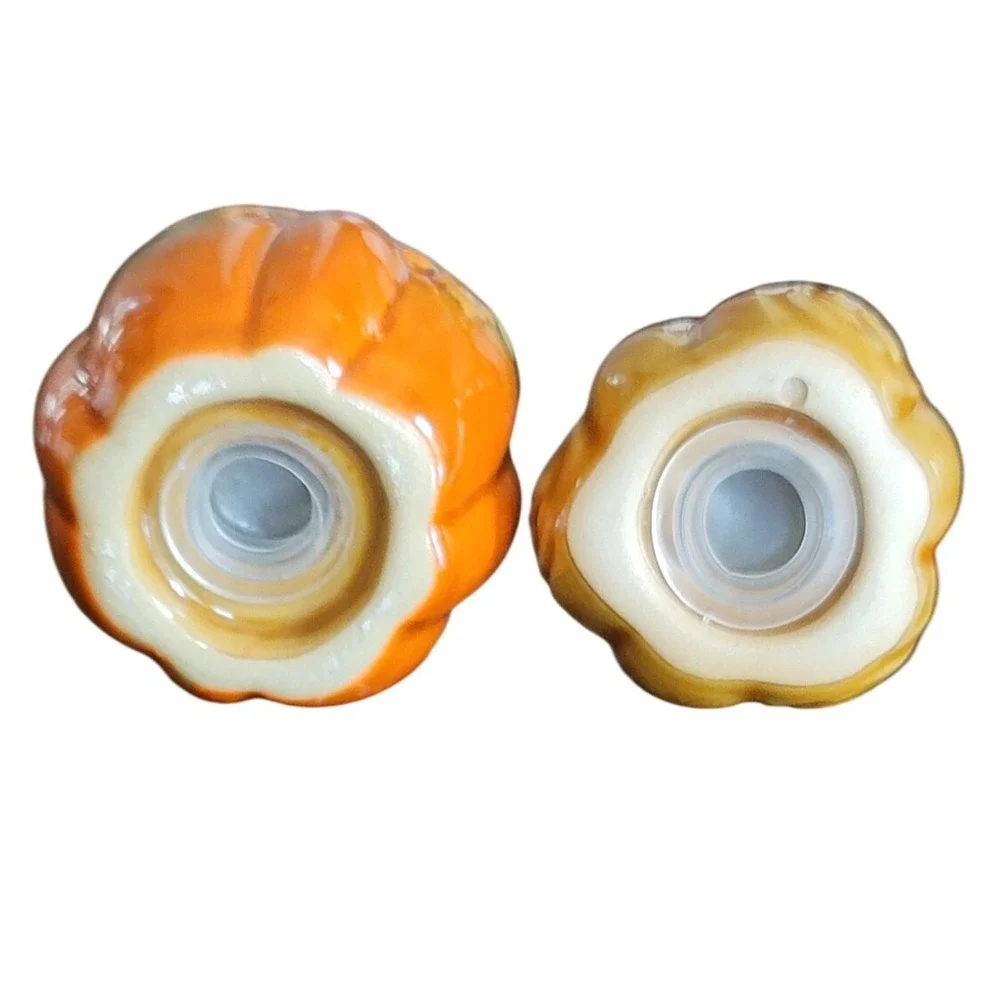 Autumn Harvest Ceramic Pumpkin Teapot w/ 2 Salt  Pepper Sets Seasonal Home Decor